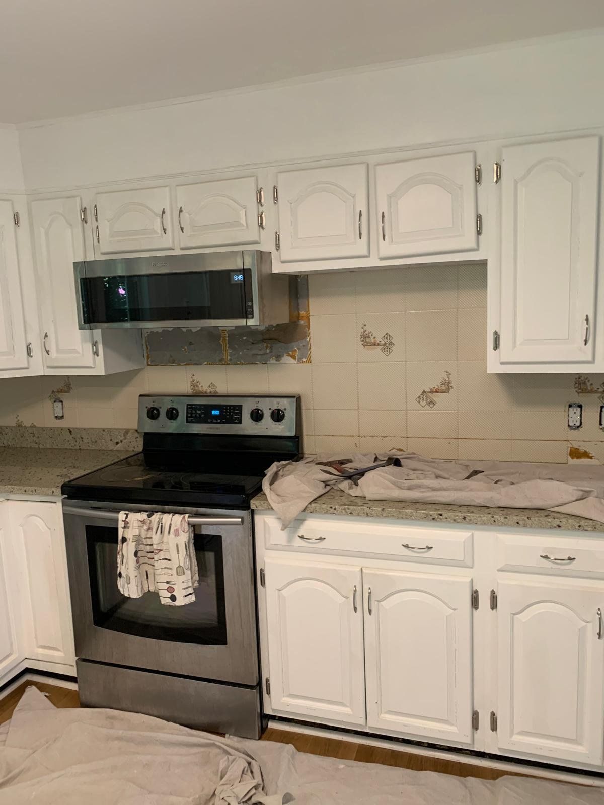 Kitchen cabinets painted white